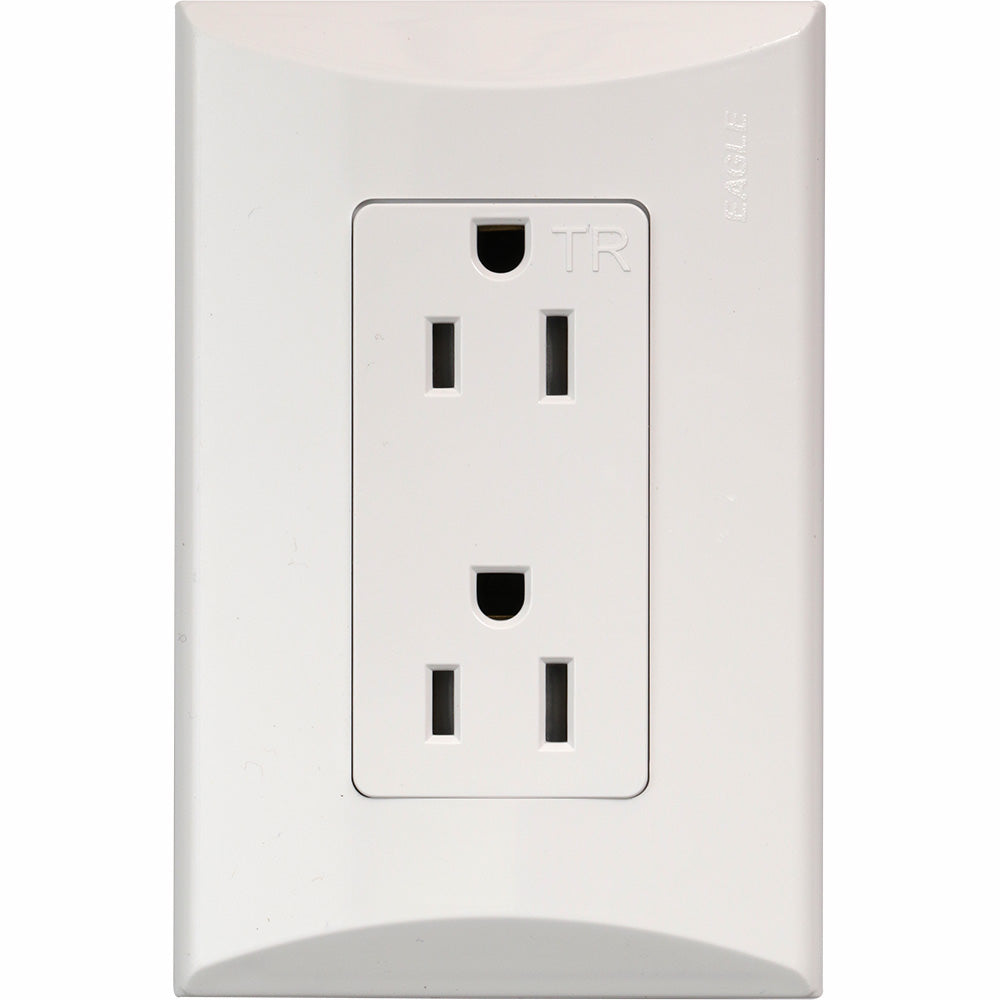 Tomacorriente polarizado línea plata blanco 1009A-w