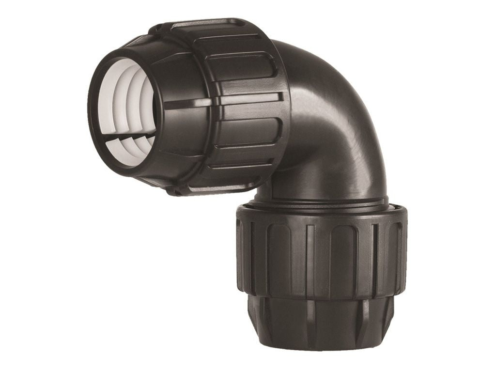 Codo de compresion 1/2" x 90° Polietileno PP/PE