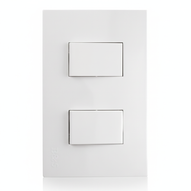 Interruptor doble línea Plata Blanco