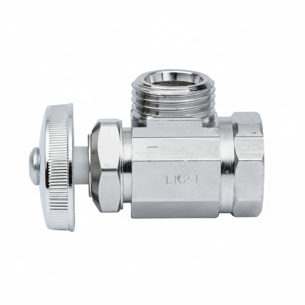 Llave de paso angular cromada